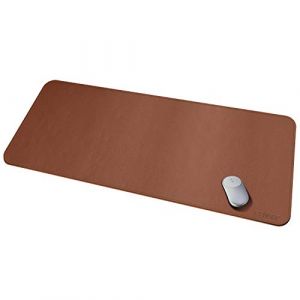 CENNBIE Tapis de bureau en cuir,130x60cm extra large tapis de bureau, Tapis de souris antid&eacute;rapant &eacute;tendu, Tapis de bureau en cuir PU imperm&eacute;able, Sous main bureau pour le bureau et la maison (brun) (Cennbie Leather Direct FR, neuf)