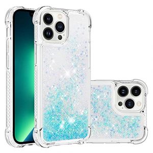 COTDINFOR Compatible avec iPhone 15 Pro Max Coque Liquide Cover Silicone Paillette &Eacute;tincelles Floating Antichoc Protective Silicone TPU &Eacute;tui Housse pour iPhone 15 Pro Max TPU Star Blue YBWTLS. (COTDINFOR, neuf)