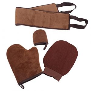 Lot de 4 gants de bronzage autobronzants, floqu&eacute;s doux, r&eacute;versibles, sans soleil, pour une application facile et uniforme, sans traces, &agrave; la maison, au salon, en toute s&eacute;curit&eacute;, (xjinwalo, neuf)
