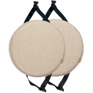 MOODMUSE Lot De 2/4 Coussins De Chaise Ronds avec Attaches,Galette De Chaise for Tabouret Haut,Coussin De Si&egrave;ge Rond for Salle &Agrave; Manger,Cuisine Et Bureau(Beige,40cm(Pack of 2)) (GAOYL, neuf)