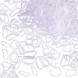 Rpanle 1000 Pièces Elastique à Cheveux et Simple en Mini Bandes de Caoutchouc Élastique Bandeaux pour Les Tresses Coiffure de Mariage de Cheveux et Plus (Transparent) (mingenmaoyieu, neuf)