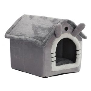Niche pour chien - Lavable - Oreilles de lapin - Lit chaud ferm&eacute; pour chien et chat - En forme de d&ocirc;me - Pour l'int&eacute;rieur de la chambre &agrave; coucher, le salon - Utilisation en hiver - Abri confortable (Luckyhome, neuf)