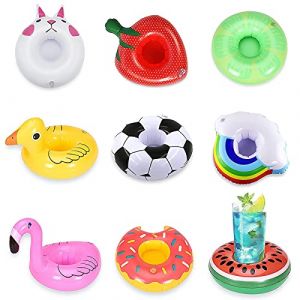 Porte Gobelet Gonflable, 9 Pièces Porte gobelet Piscine Porte Gobelet Flottant Piscine Porte Boisson Gonflables Porte Boissons Gobelet Gonflable Flotteur,pour Piscine, Plage, fête (9) (YOUCHENGZHIJIA, neuf)