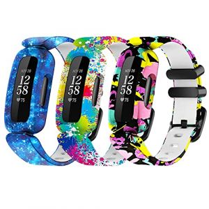 honecumi Bracelet Compatible avec Fitbit Ace 3 Bracelet enfant, Fitbit Ace 3 Souple Silicone Classiques Reglables Sport Bracelet Accessoires Élégant sangle (honecumi-FR, neuf)