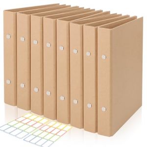 8 Pièces Classeurs A5 en Papier Kraft, 2 Anneaux Classeur Rechargeable Couverture de Reliure à Anneaux A5, 17,5x23,5cm, avec 2 autocollant, pour L'écriture Créative, Documents de Travail,Notes D'étude (FASYUAN, neuf)