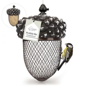 WILDLIFE HOME Distributeur de nourriture pour oiseaux en cacahuètes Mangeoire en métal inoxydable Station d'alimentation à suspendre (Görges Naturpharma GmbH, neuf)