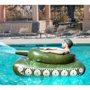Flotteur R&eacute;servoir Gonflable Si&egrave;ge de Natation, Bou&eacute;e Piscine avec Canon &agrave; Eau, Jeux Piscine Tank Jouet d'eau, Anneau de Natation pour Adultes(Size:162cm) (wujibaihuo, neuf)