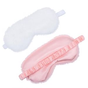 Abaodam 2pi&egrave;ces Cache-yeux pour Dormir Femme Lot de Masques de Sommeil Doux et Lavable Cache-yeux Bandeau Peluche Masque de Sommeil (Naralimn, neuf)