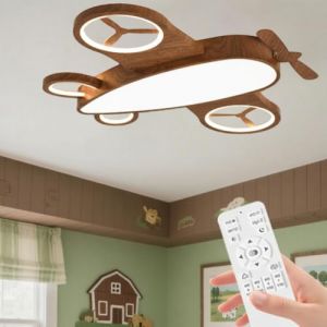 Jatwefiv Plafond LED Dimmable avec T&eacute;l&eacute;commande Lampe Plafond Plafonniers Chambre Enfant Plafonnier Avion Cr&eacute;atif pour d'enfant &agrave; Coucher,Taomu,S (WENHONG, neuf)