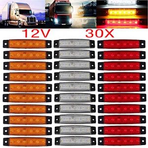 KYYET Feux de gabarit latéraux LED 6 LED 2835 SMD Feux de dégagement pour camion remorque RV camping-car pick-up tracteur camion SUV bateau 12 V DC antichoc (30 pièces (KYYET, neuf)