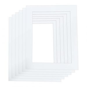 XQEUMC 6 Pcs Passe Partout Blanc Cadre Photo Carton A3(29.5x41.6cm),(Intérieures:21x29.5cm DIN A4) Passe-Partout Carré pour l'encadrement Photos, Affiches, Impressions d'art (XQ-EU, neuf)