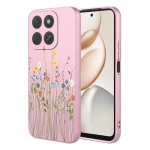 ILING Coque pour Honor 400 Smart/Honor X7d, Tr&egrave;s Mince &Eacute;l&eacute;gante Fleurs Vignes ou Panda Mignons Design Housse, Souple Silicone Liquide TPU Bumper Antichoc Mat Femme &Eacute;tui (Rose A97) (Wanten, neuf)