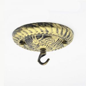 Chrasy Vintage Plafond Rosace Crochet Plaque de Plafond Lustre pour Lustre Plaque Rétro en Métal 130MM Cache-Piton pour Suspension Accessoire Décoratif (Or) (WanLianInc, neuf)