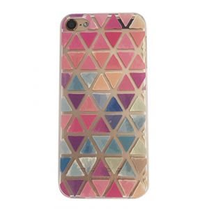 NOVAGO Compatible avec iPod Touch 7/6 / 5 (7&egrave;me, 6&egrave;me et 5&egrave;me G&eacute;n&eacute;ration) - Coque de Protection Souple en Silicone Gel Transparent avec Motif Imprim&eacute; en Relief (Triangles) (NOVAGO-Vendeur PRO fran&ccedil;ais, neuf)