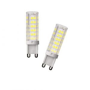 ZYUJIA G9 Culot 7W 220-240V Ampoule LED(Equivalent à une Ampoule Halogène 60W) 600LM Non Graduable Blanc Froid 6000K Ampoule G9 capsule,Lot de 2 (ZYUJIA, neuf)
