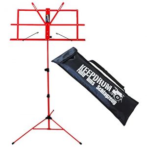 KEEPDRUM MUS2 RD Pupitre facile &agrave; monter Rouge Avec sac KEEPDRUM (keepdrum, neuf)