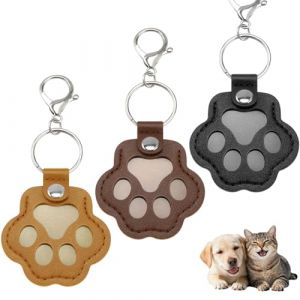 VavoPaw 3 Pi&egrave;ces Porte Cl&eacute;s pour Stocker Les Poils D'Animaux, Porte Cl&eacute;s en Cuir en Forme de Patte pour Collecter Les Poils de Chien, Breloque Portable pour Cl&eacute;s et Sacs &agrave; Dos - Gris, Noir, Marron (Shenzhenshi xingyunda maoyiyouxiangongsi, neuf)