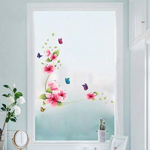 WandSticker4U®- Stickers muraux GUIRLANDE de FLEURS romantique rose/rouge (62x64 cm) I Autocollant mural plante vigne printemps I Déco murale salon chambre cuisine salle de bain meuble fenêtre (WandSticker4U®, neuf)