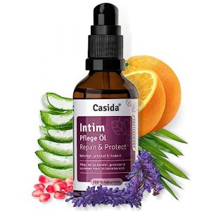 Casida® Huile de Soin pour la Zone Intime - soins pour sécheresse vaginale, incontinence, infection vaginale, candida - composée à 100% d'huiles naturelles pures - la qualité des pharmacies - 50 ml (myapo-de, neuf)