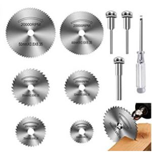 Lame Mini Scie Circulaire, Lot de 6 lames de scie rotative pour scie à disque en acier, Lame de Scie Circulaire, Disques de Coupe pour Outil Rotatif, pour Couper Bois,Plastique et Métal, argent (LI LONG DE OUZHOUDIAN, neuf)