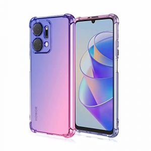 WOBURN Gradient TPU Coque pour Huawei Honor X7a &Eacute;tui, Souple TPU Housse Etui de Protection en Silicone en Gel Antichoc Bumper Case Cover (Bleu Rose) (Welldan, neuf)