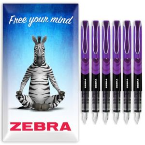 Zebra Fuente Lot de 6 stylos plume jetables Encre violette (OMGHC., neuf)