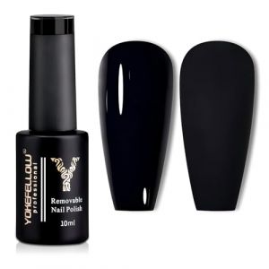 YOKEFELLLOW Vernis Semi Permanent Noir - 10ML Soak Off Vernis à Ongles Noir UV LED Manucure Vernis à Ongles (YOKEFELLOW, neuf)
