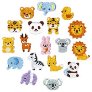 KASESSS 18 Pièces Animaux Patch Thermocollant, Ecusson Thermocollant, Tissu Thermocollant, Ecusson a Coudre Brodés, Patch Thermocollant Vêtements Décoration, Patchs pour Sac à Dos, Chapeaux et Denim (KASESSS, neuf)