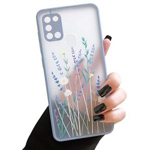 ZTOFERA Coque Arrière en TPU pour Samsung Galaxy A21S, Simple Translucide Design Housse en Silicone Liquide Motif Fleur Anti-Rayures Antichoc Flexible Bumper Cover pour Samsung A21S - Violet Fleur (zongTop, neuf)