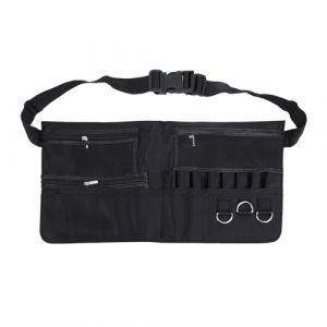 Sacoche pour pinceaux de maquillage avec ceinture, Sac de taille pour pinceaux de maquillage professionnel avec plusieurs poches, Pochette cosmétique portable et ajustable (Guoenir, neuf)