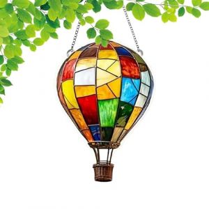 Lanterne Solaire Montgolfière Avec Flamme,Lumière Jardin Flamme Vacillante - Décorative Résistante aux Intempéries Suspendue pour Jardin Terrasse Pergola Anniversaire Mariage Noël Halloween (nalmotir, neuf)