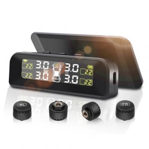 Avutrel TPMS SystèMe De Surveillance De La Pression Des Pneus Solaire Sans Fil & Chargement USB, 5 Modes D’Alarme, 4 Capteur Externe De Pression Des Pneus, Universel pour Les Voitures Vans 0-3.5bar (zilangauto, neuf)