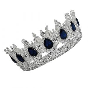 Ipetboom Couronne De Mari&eacute;e &Eacute;l&eacute;gante Coiffe De Mariage Accessoires De Robe De Mari&eacute;e Ornement De Cheveux De F&ecirc;te Pour Femmes Couleur Et Bleu Fonc&eacute; (Cowan Micro, neuf)