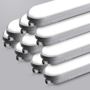 Tonffi 10 Pièces Neon LED 120 CM Reglette LED 36W 4500LM 6000K Blanc Froid Tube Lampe Connectable Luminaire Plafonnier Éclairage pour Garage, Bureau, Atelier, Sous Sol (sunanl, neuf)