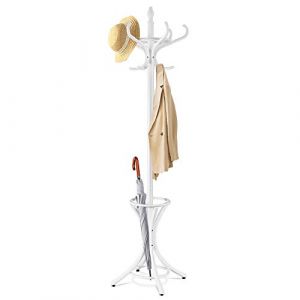 Giantex Portemanteaux pour Entr&eacute;e,Hauteur 184 cm, Perroquet Porte Manteau avec 12 Crochets & Porte-Parapluies, Portant &agrave; v&ecirc;tements sur Pied en Forme d'arbre, pour Entr&eacute;e,Couloir (Blanc) (GIANTEX, neuf)