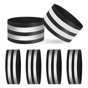 Bande Réfléchissante Brassard, 6 Pièces Double Brassard de Sécurité Réfléchissant, Réglable Brassard Reflechissant Élastique Brassard Reflechissant Running pour Cyclisme Jogging Marche (Noir) (ruoranshangpu, neuf)