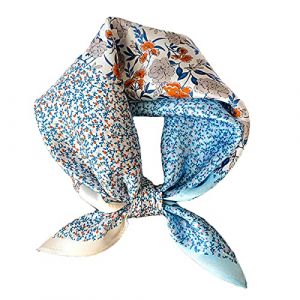 Aufeel Petit foulard carrée 100 % pure soie de mûrier pour femme, Foulard en soie, 53 x 53 cm, Small (TechGeniusDepot, neuf)
