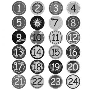 1 x 24 Autocollants Calendrier de l'Avent, Chiffres pour Calendrier de l'Avent, Stickers Calendrier de l'Avent, Sacs en Tissu, DIY, Coffrets Cadeaux (xinmaimaoyi, neuf)