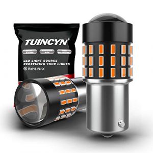 TUINCYN 1156 BA15S 1141 1003 7506 1073 Ampoule DEL orange/jaune 3014 Puce 54-EX Clignotants Clignotants latéraux Feu arrière de remplacement pour lampe de secours 12V-24V 3.1W (pack de 2) (TUINCYn, neuf)