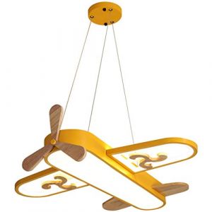 WJLL LED Lampes de plafond pour enfants design avion Lampes suspendues pour chambre d'enfant Dimmable avec télécommande Lustre Plafonnier Intérieur Éclairage Lumières Garçon Fille pour chambre,Jaune (xianziqijiadianxiaoshou, neuf)