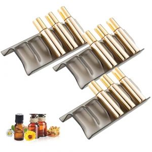 Honicemar Boîte de Stockage d'Huile Essentielle en Plastique à 5 Trous pour Aromathérapie - 3Pcs Support de Huile Essentielle Organisateur Rangement Adapté pour la Maison/SPA/Coiffeuse/Bureau (HelloWord921, neuf)