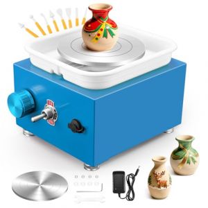 Tour de Potier,2000 tr/min Tour Poterie avec 6.5/10 cm Plateau pour,Poterie Enfant avec Outils de Fa&ccedil;onnage et Bassin Amovible,Tour de Poterie Enfant pour Poterie Adulte/Enfant Kit(Bleu) (giorgos-georgiou, neuf)