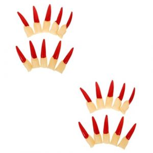 CRILSTYLEO 20 Pièces De Sorcière D'halloween Faux D'orteils D'halloween D'halloween Fausse Main Autocollant Clous De Vampire Gothique Plastique Rouge (Yolena, neuf)