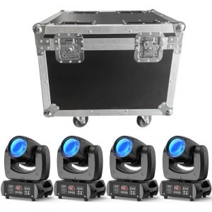 4pcs 100W Lyre LED tête mobile 18 Prisme DMX512 RGBW LED avec Flightcase Transport Case Portable (XUANHUANG-EU, neuf)