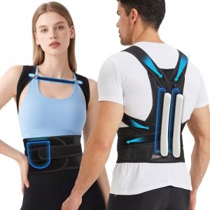 BraceTop Posture de Correcteur Homme Femme, Réglable Redresseur de Dos Respirant Ceinture Dorsale, Maintien du Dos Droit Supports Soulager les Douleurs au Dos et aux Épaules (SJZTP, neuf)