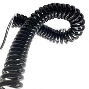 Spirale enroulée Câble élastique télescopique à 4 conducteurs 15 AWG Fil à ressort carré de 1,5 mm Résistance à l'huile Cordon d'alimentation en cuivre pur Fil de tension(3 meters) (Zexin FR, neuf)