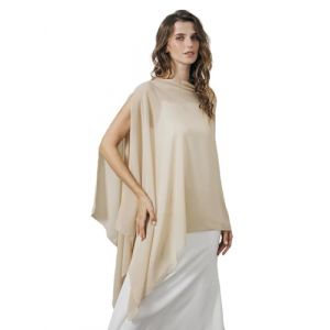 BEAUTELICATE Cape Mousseline de Soie Transparente Ch&acirc;le &Eacute;tole Chic L&eacute;ger De Femme Mari&eacute;e Demoiselle d'honneur Mariage Invit&eacute; Soir&eacute;e C&eacute;r&eacute;monie D&rsquo;&eacute;t&eacute;(Taille Unique, Champagne) (BEAUTELICATE-FR, neuf)