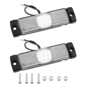 YINETTECH 2pcs LED Feu de Gabarit &Eacute;tanche Feu Lat&eacute;ral de Camion avec Vis et &Eacute;crous Feux de Gabarit LED Lumi&egrave;res LED Ext&eacute;rieures de Voiture pour Remorque, Blanc (E-NETTECH, neuf)