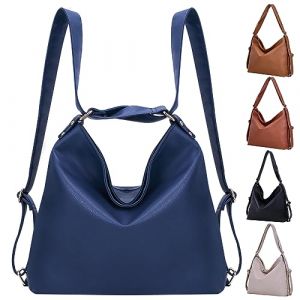 Bestash Sacs à Main PortéS Dos Femme, Convertible Sac à Dos Femme Tendance,Pu Cuir Sac à BandoulièRe 2 en 1 Pour Voyage et Travail（Bleu Marine ） (BESTASH STORE, neuf)