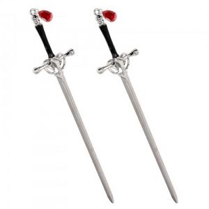 2 Pcs Épingles à Cheveux Épée, Bâtons Métal de Cheveux Décoratif, Chinoise Élégantes Baguettes de Cheveux Femme, Pinces Accessoires de Baguet pour Petits Filles de Cheveux (Argent + pendentif) (Gadebo, neuf)